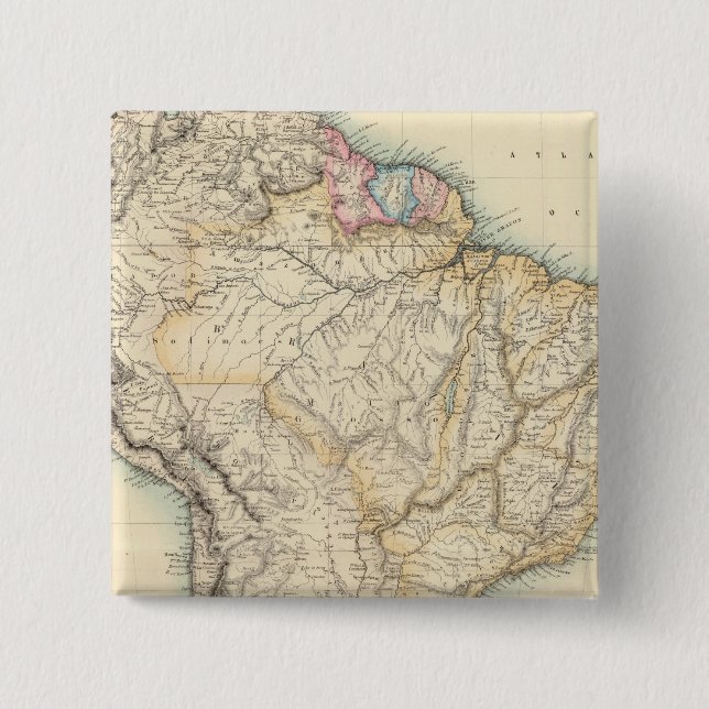 South America 16 2 Inch Square Button (Front)