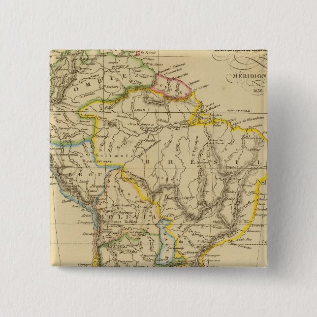 South America 18 2 Inch Square Button (Front)