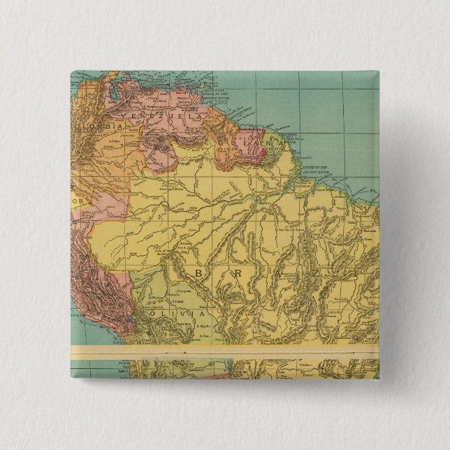 South America 20 2 Inch Square Button (Front)