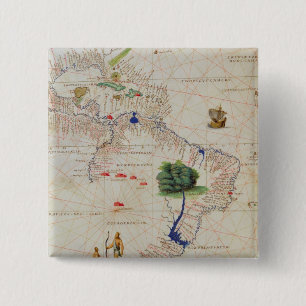 South America 2 Inch Square Button
