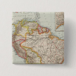 South America 2 Inch Square Button