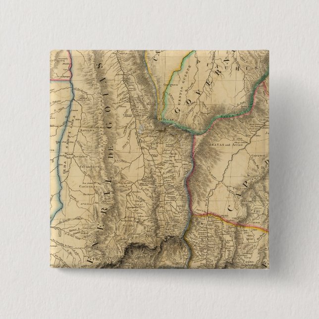 South America 32 2 Inch Square Button (Front)