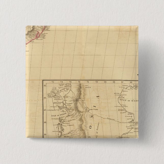 South America 33 2 Inch Square Button (Front)