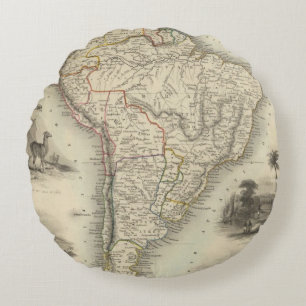 South America 35 Round Pillow