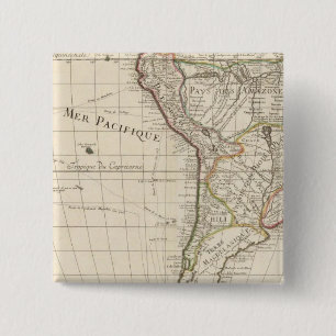 South America 45 2 Inch Square Button