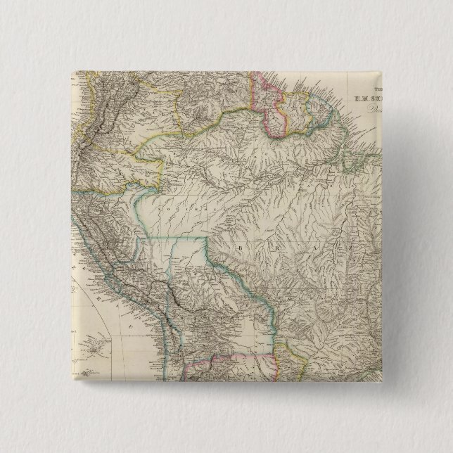 South America 6 2 Inch Square Button (Front)