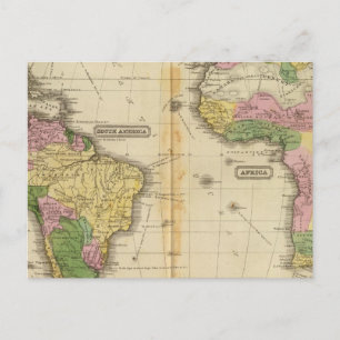 South America, Africa Postcard