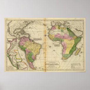 South America, Africa Poster