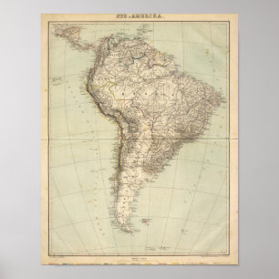 South America Atlas Map Poster