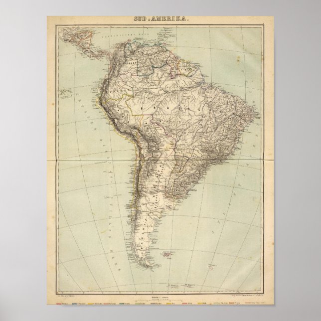 South America Atlas Map Poster (Front)
