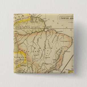 South America, British Isles 2 Inch Square Button