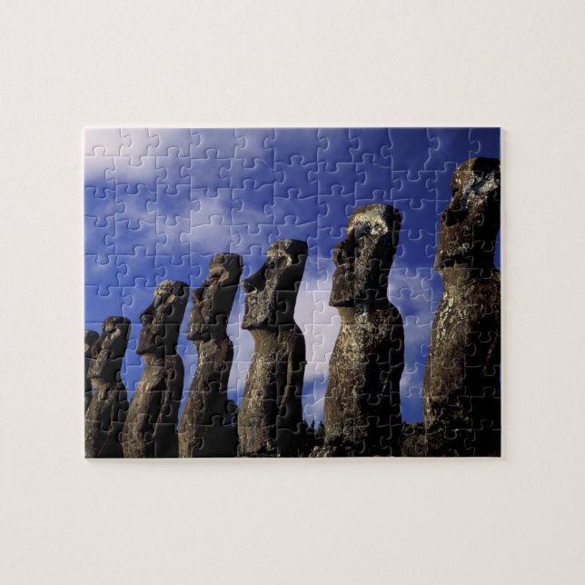 South America, Chile, Easter Island, Ahu Akiri. Jigsaw Puzzle (Horizontal)