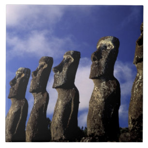 South America, Chile, Easter Island, Ahu Akiri. Tile