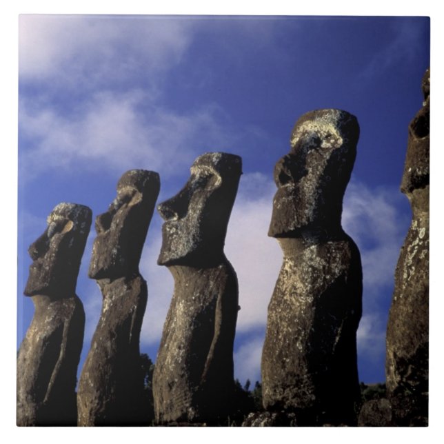 South America, Chile, Easter Island, Ahu Akiri. Tile (Front)