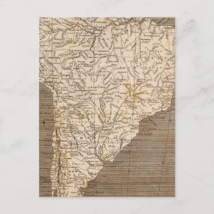 South America Map by Arrowsmith Postcard