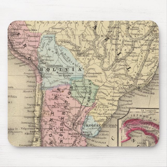 South America Map by Mitchell Mouse Pad (Front)