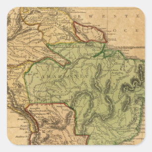 South America  Map by Worcester Square Sticker
