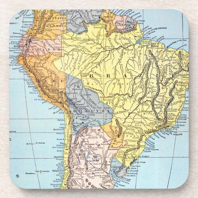SOUTH AMERICA: MAP, c1890 Coaster (Front)
