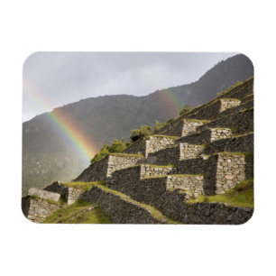 South America, Peru, Machu Picchu. Rainbows over Magnet