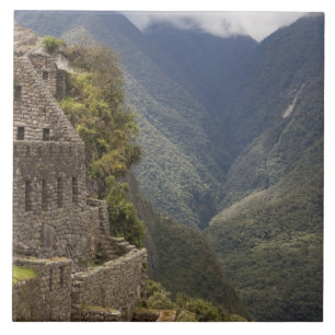 South America, Peru, Machu Picchu. Stone ruins Tile