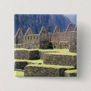 South America - Peru. Stonework in the lost Inca 2 Inch Square Button
