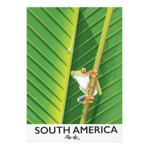 South America Tree Frog vacation poster