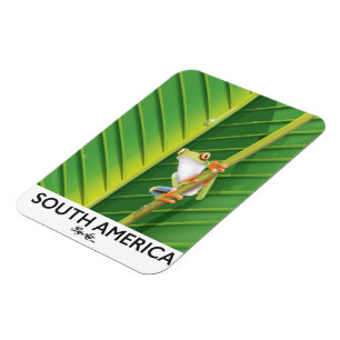 South America Tree Frog vacation poster Magnet