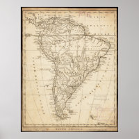 South America Vintage Map
