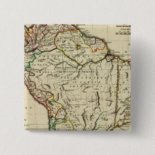 South America with boundaries outlined 2 Inch Square Button