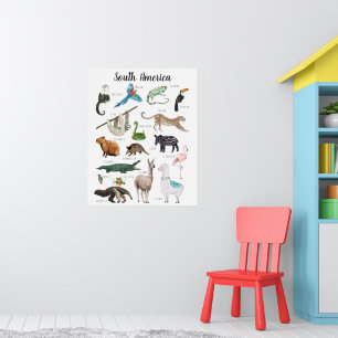 South American Animals Education Classroom Poster