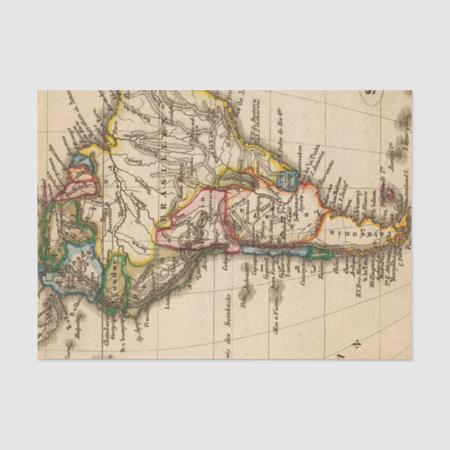 South American Map Tissue Paper (Front)