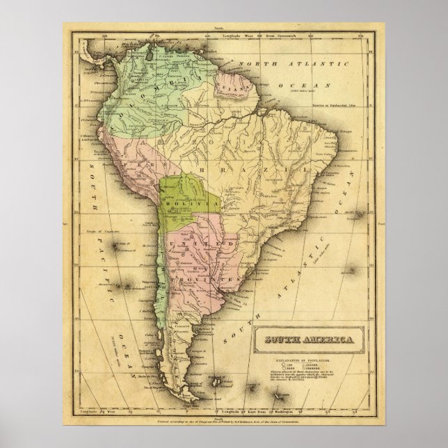 South AmericaOlney Map Poster (Front)