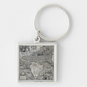 South and Part of North America - Panoramic Keychain
