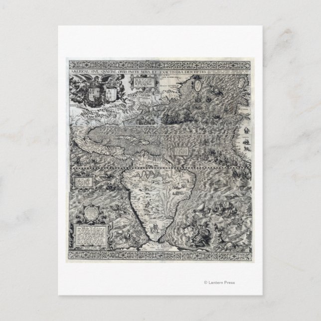 South and Part of North America - Panoramic Postcard (Front)