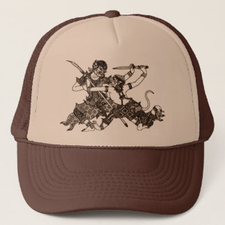SOUTH ASIA ART FIGHTING HANUMAN GODS TRUCKER HAT