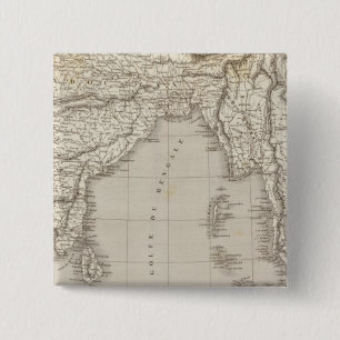 South Asia, India 2 Inch Square Button