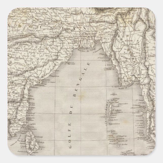South Asia, India Square Sticker (Front)