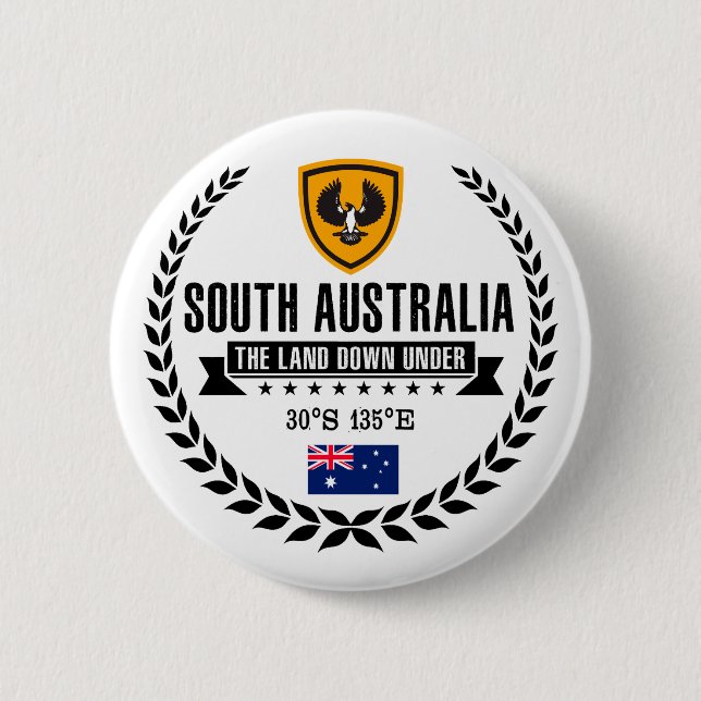 South Australia 2 Inch Round Button (Front)