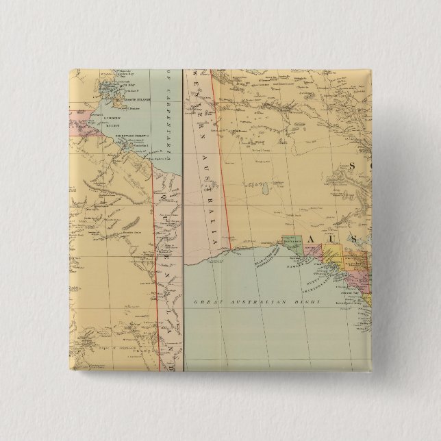 South Australia 2 Inch Square Button (Front)