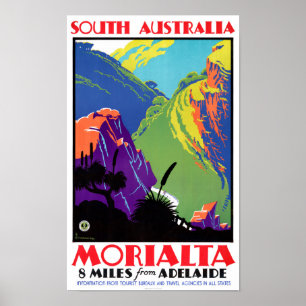 South Australia Morialta Vintage Travel Poster
