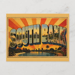 South Bank Brisbane Queensland Vintage Travel Art Postcard