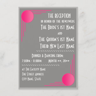 South Beach Deco Wedding (Reception) Invitation