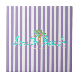 South Beach, Florida purple stripesTile Tile