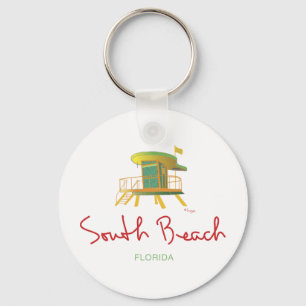 South Beach Lifeguard Station Keychain
