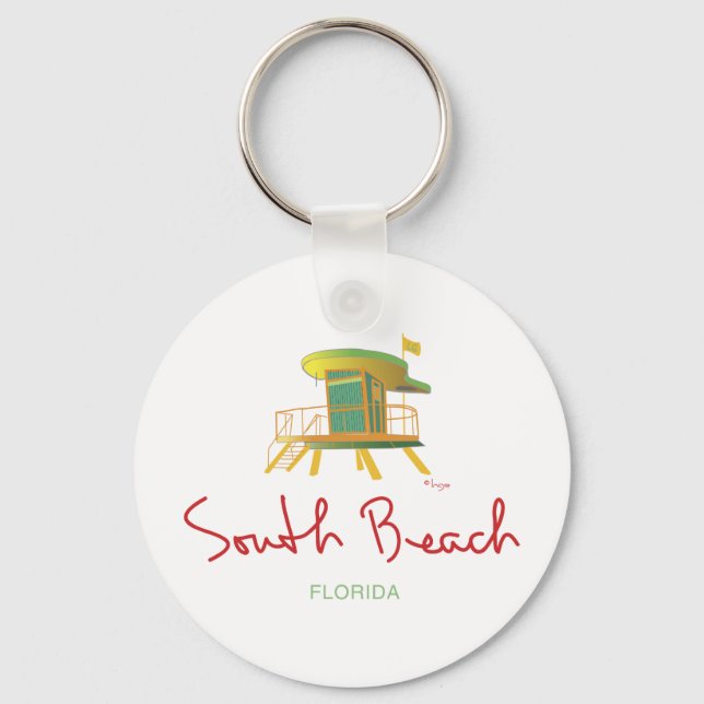 South Beach Lifeguard Station Keychain (Front)
