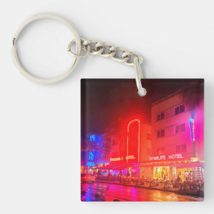 South Beach, Miami, Florida Art Deco Keychain