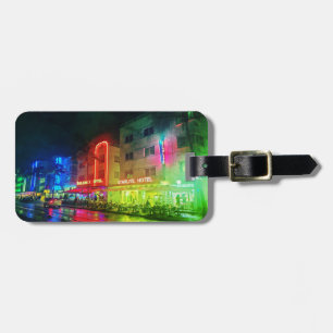 South Beach, Miami, Florida Art Deco Luggage Tag
