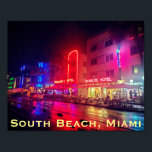 South Beach, Miami, Florida Art Deco Poster<br><div class="desc">Art deco style buildings on Ocean Drive,  South Beach,  Miami,  FL.</div>