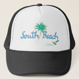 South Beach, Miami, Florida Flip Flops Trucker Hat
