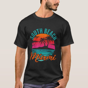 South Beach Miami Florida Vacation Distressed Grun T-Shirt